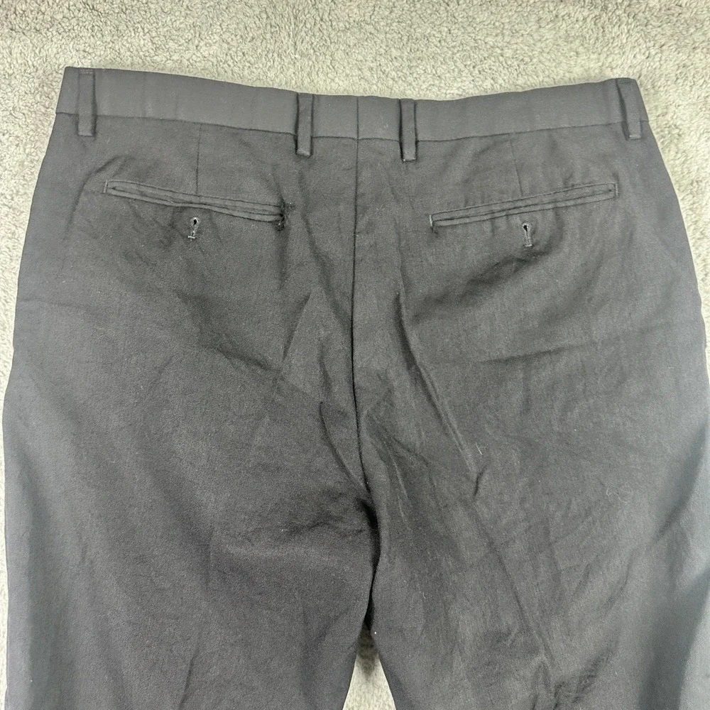 Banana Republic Tailored Slim Fit Dress Pants Mens 36x34 (Fits 34x32) Black Wool